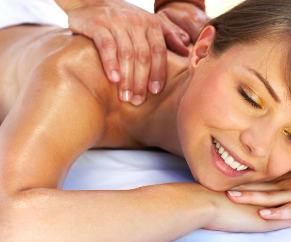 A  beautiful  young  woman  getting  a  massage