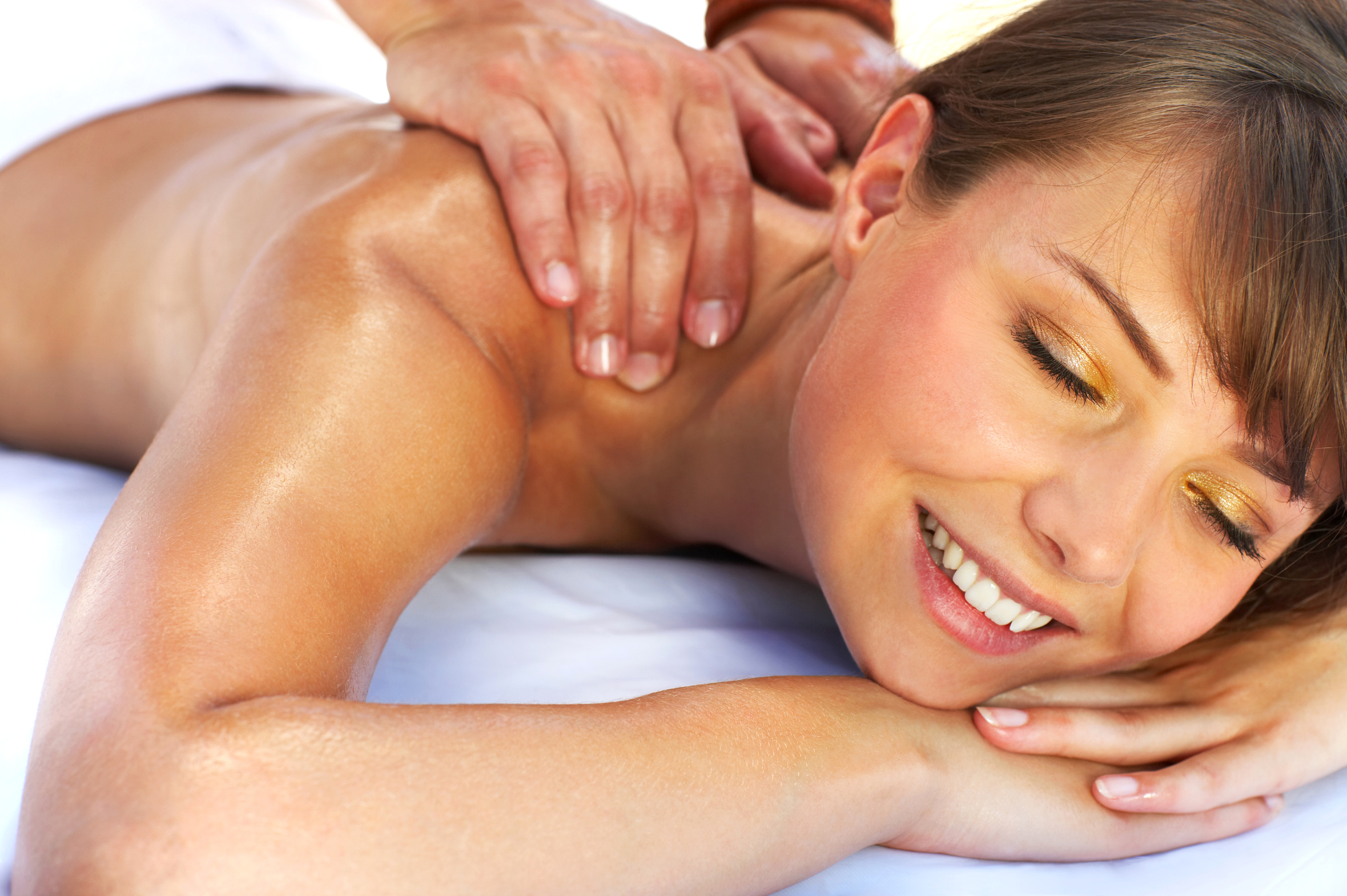 A  beautiful  young  woman  getting  a  massage